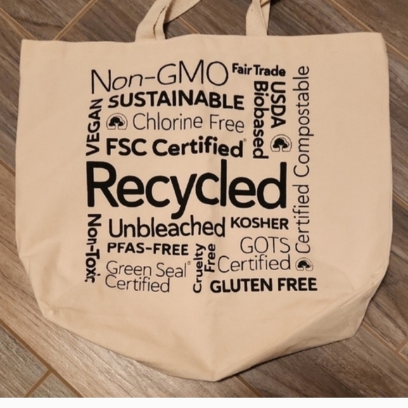 If You Care Natural Canvas Tote Bag with Tree Logo - Picture 2 of 2